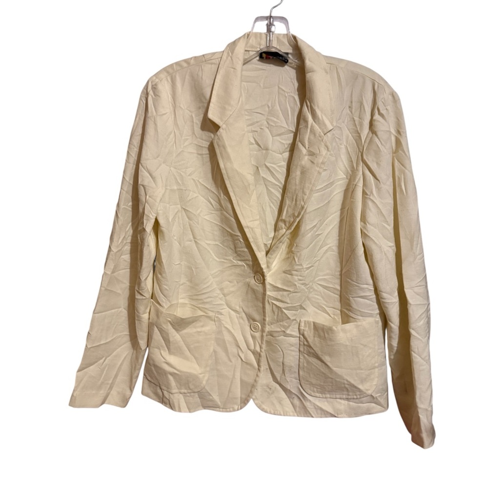 Vintage vtg RrrRuss togs cream buttoned Blazer jacket ladies medium